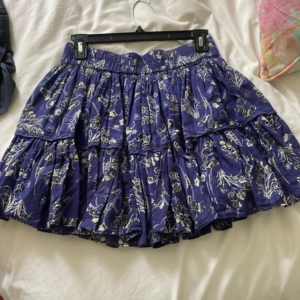 Blue floral skirt Small